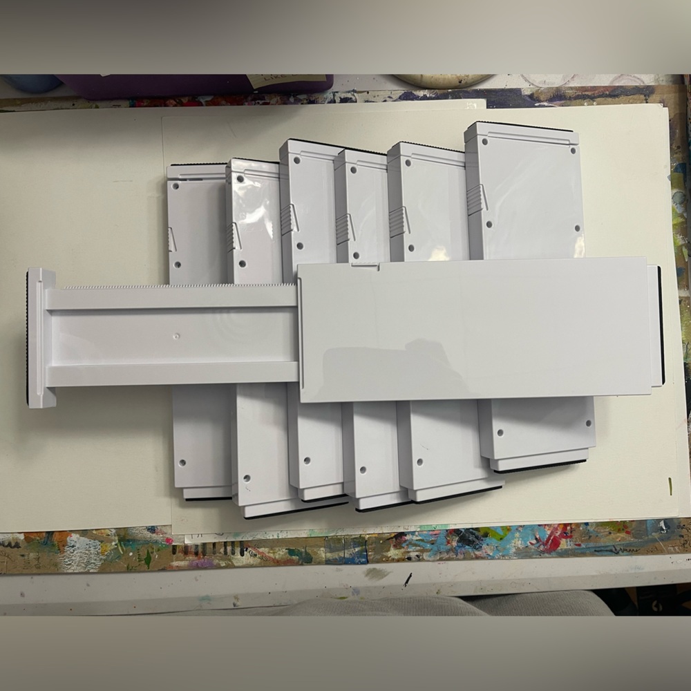 Drawer Dividers Lot of 7 Expandable White Plastic with Black Foam Ends